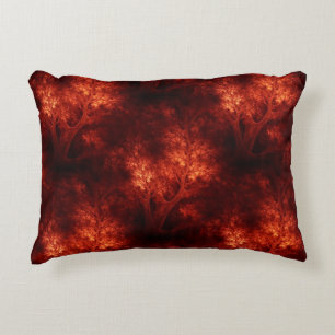 Artsy Orange Träd Prydnadskudde