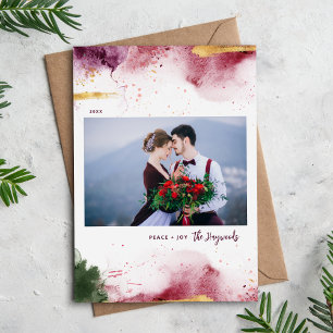 Artsy Peace and Joy Photo Julkort