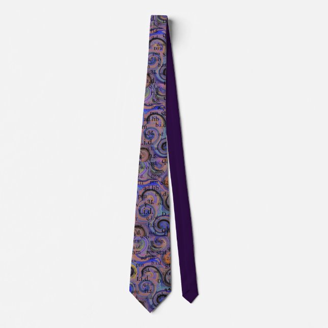 Artsy Pharmacist Abbreviviviations Tie Lila Slips (Framsida)