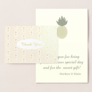 Artsy Pineapple Mönster Gulffett - tackkort Folierat Kort