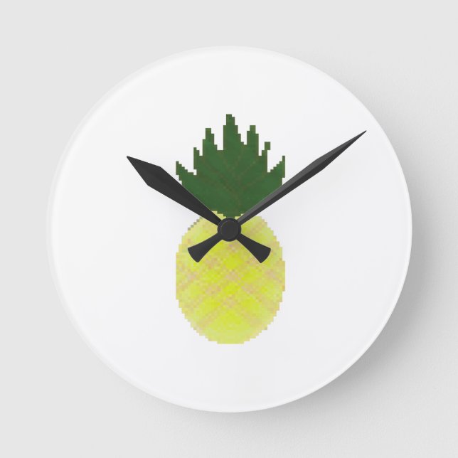 Artsy Pineapple Rund Klocka (Framsida)