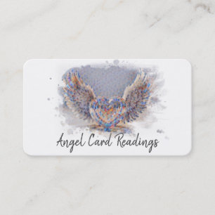 *~* Artsy Pixelated Heart Angel Vingar AP78 QR Visitkort