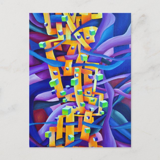 Artsy Playful Geometric Colorful Abstrakt Vykort (Framsida)