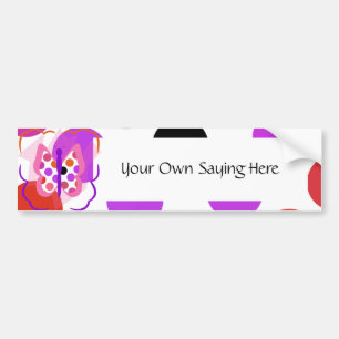 Artsy Polka Dot Butterfly Bumper Sticker Bildekal