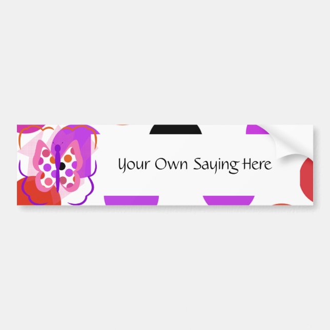 Artsy Polka Dot Butterfly Bumper Sticker Bildekal (Framsidan)
