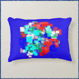 Artsy Red och Blue Abstrakt Prydnadskudde