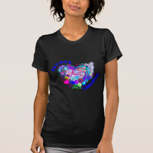 Artsy Retro blåtthjärta för pensionerad Tee Shirt