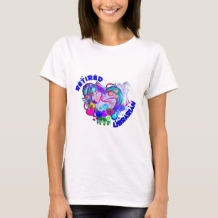 Artsy Retro blåtthjärta för pensionerad Tee Shirt