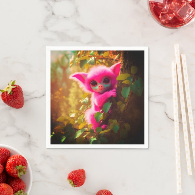 Artsy Rosa Creature Pappersservett (Insitu)