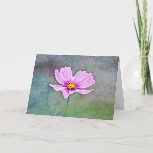 Artsy Rosa Flower Art Note Card Kort (Framsida)