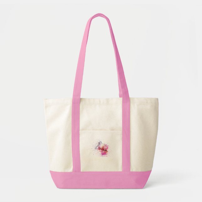 Artsy Rosa Roseate Spoonbill ToteBag Tygkasse (Framsidan)