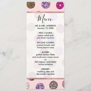 Artsy Rosa Sprinkle Donuts Watercolor Mönster Meny