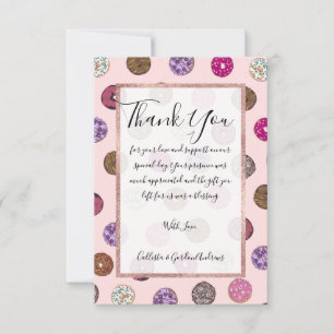 Artsy Rosa Sprinkle Donuts Watercolor Mönster Tack Kort