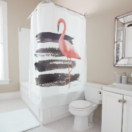 Artsy Rosa Watercolor Flamingo Push Strokes Linjer