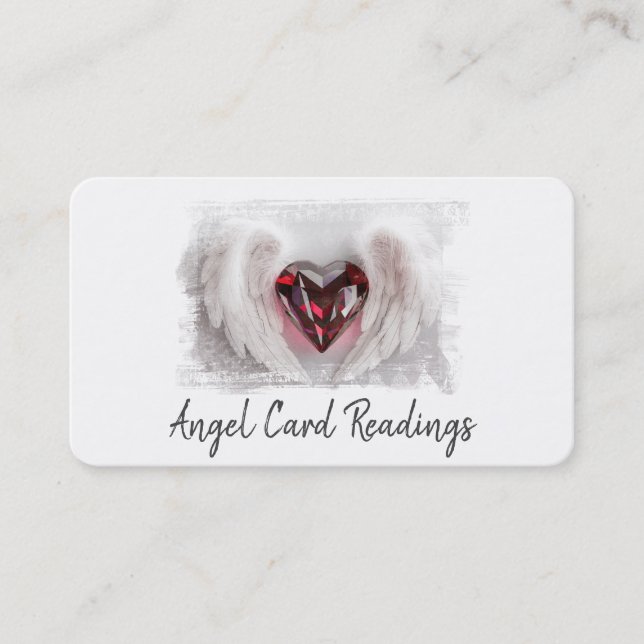 *~* Artsy RUBY Heart Angel Vingar AP78 QR Visitkort (Framsida)