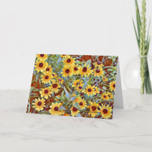 Artsy Rudbeckia Blomsterträdgård Art Note Card Kort