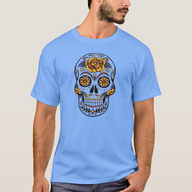 Artsy Skull - död dag T Shirt (Framsida)