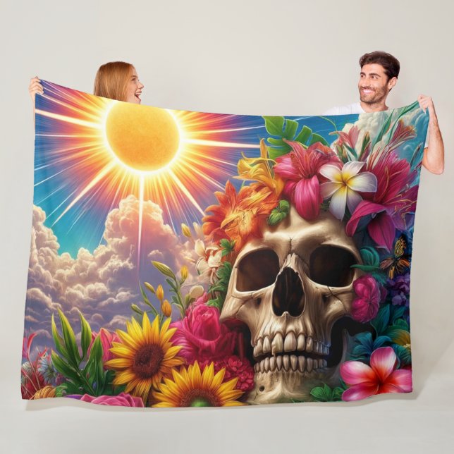 Artsy Skull Fleecefilt (På plats)