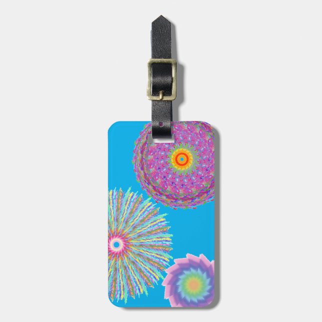 Artsy Sol-Drenched Flower Bagagebricka (Vertikal Framsida)