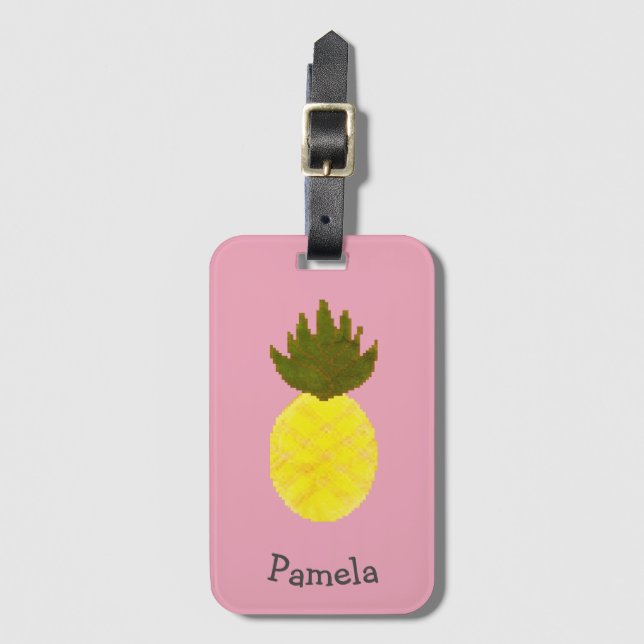 Artsy Summertime Pineapple Bagagebricka (Framsida vertikal)