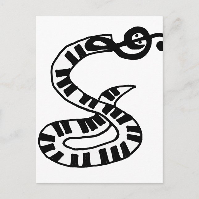 Artsy Tangentbord och Treble Clef Snake Art Vykort (Framsida)