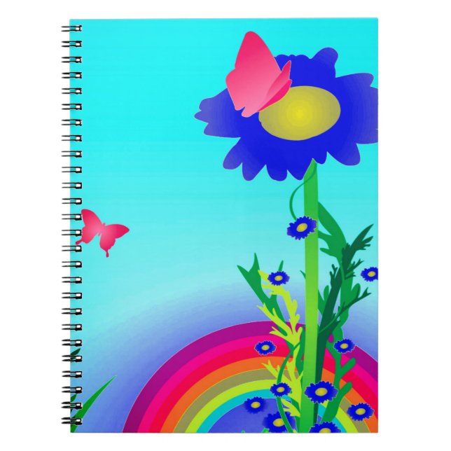 Artsy Tecknad Flower Anteckningsbok (Framsidan)