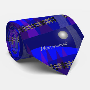 Artsy träd och måne för PharmacistTie Slips