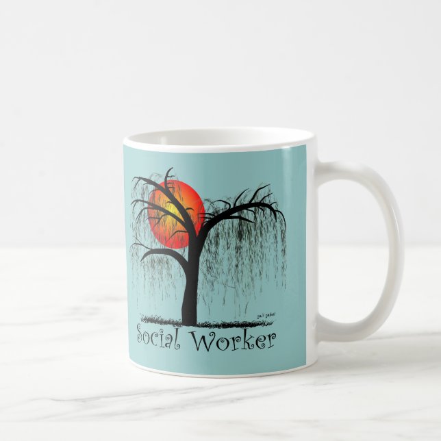 Artsy trädgåvor för socialarbetare kaffemugg (Höger)
