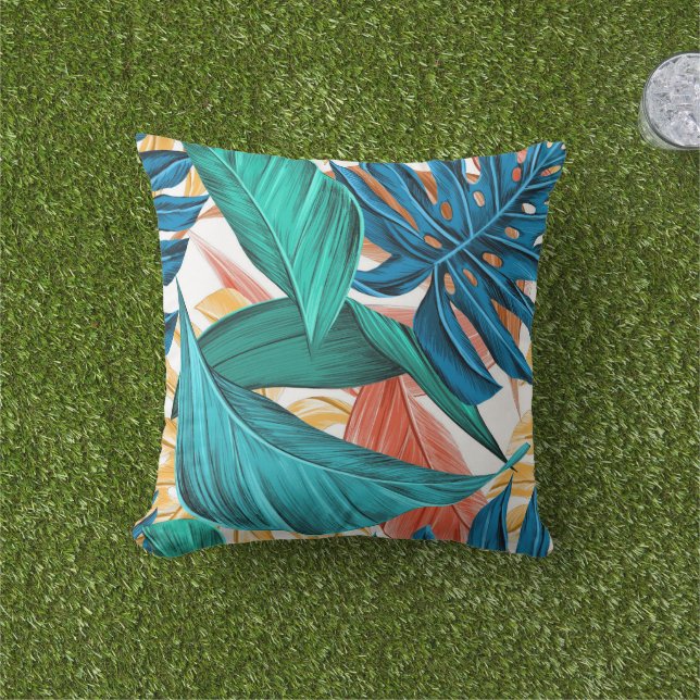 artsy tropical outdoor pillows gift for friends  kudde (Gräs)