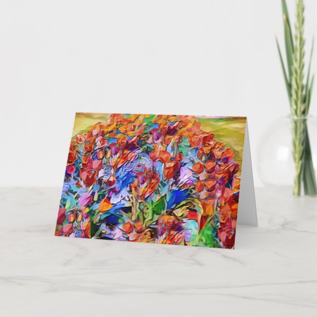 Artsy Tulip Garden Art Note Card Kort (Framsida)