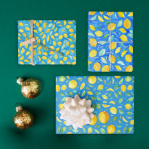 Artsy Turkvoise Citrus Fruits Watercolor Mönster