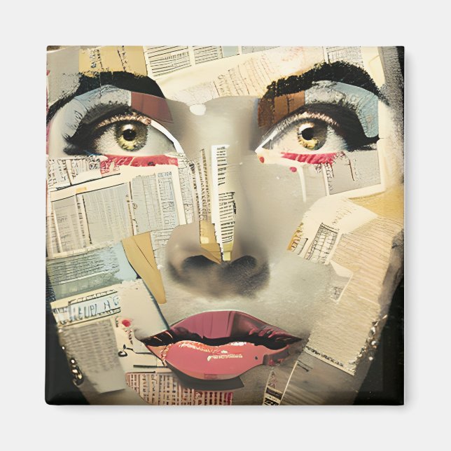 Artsy Unique Digital Art | SÖT DAM ABSTRAKT Magnet (Framsidan)