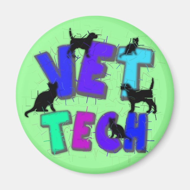 Artsy Vet Tech Gifts, unik artistritad design Magnet (Framsidan)