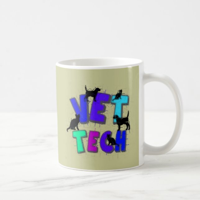 Artsy VetTechgåvor, unik konstnär dragen design Kaffemugg (Höger)