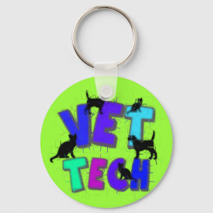 Artsy VetTechgåvor, unik konstnär dragen design Nyckelring