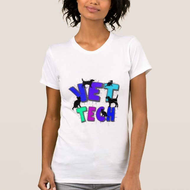 Artsy VetTechgåvor, unik konstnär dragen design Tee Shirt (Framsida)