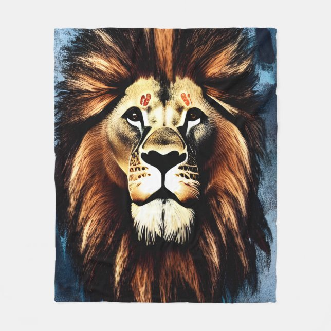 Artsy Vild African Lejon Fleecefilt (Framsidan)