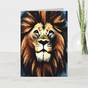 Artsy Vild African Lejon Tack Kort