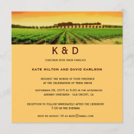 Artsy Vineyard Sunset Winery Wedding bjudande Inbjudningar