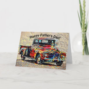 Artsy Vintage Lastbil Fars dag kort