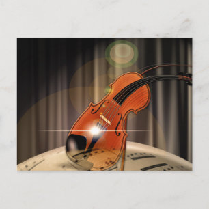 Artsy Violin Music Vykort