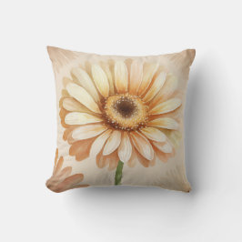 Artsy Watercolor Gerbera Daisy Flower Kudde