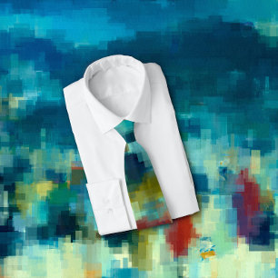Artsy Winter Färg Modern Cubist Abstrakt Slips