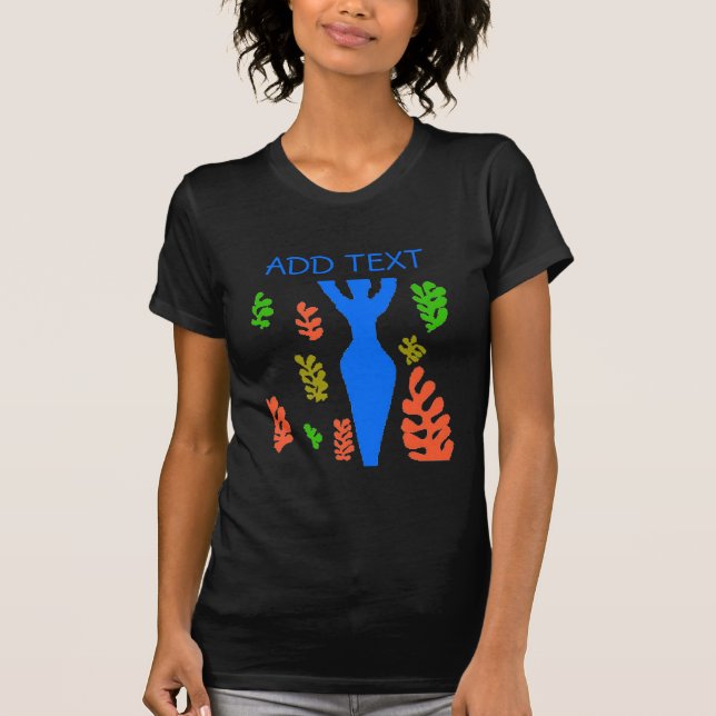 Artsy Woman lägger till text T-Shirt (Framsida)