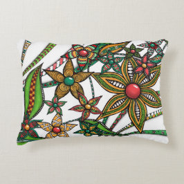 Artsy Zentangle Blommönster Ländpillow - Vib Prydnadskudde
