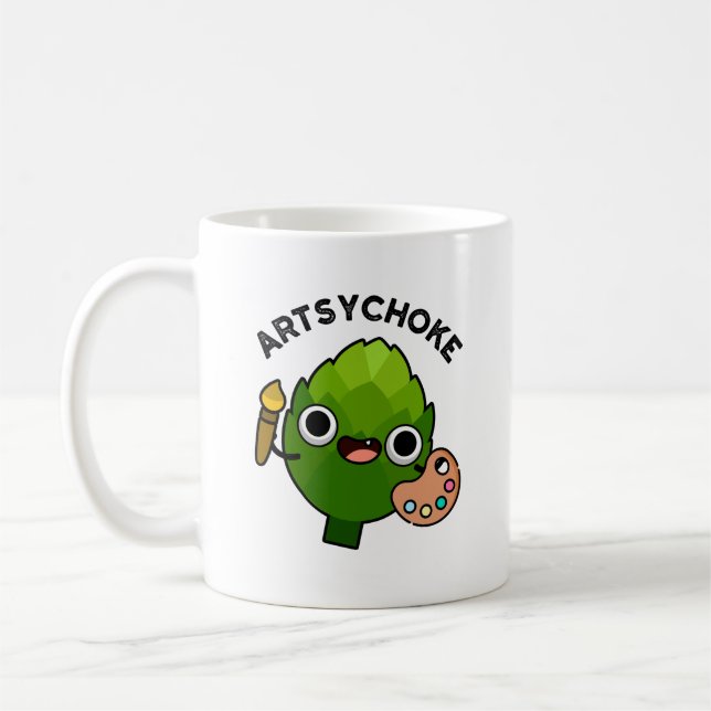 Artsychoke Funny Veggie Artichoke Pun Kaffemugg (Vänster)