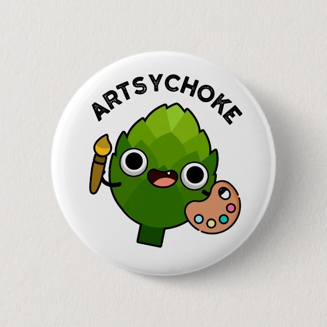 Artsychoke Funny Veggie Artichoke Pun Knapp (Framsida)