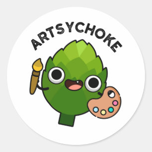 Artsychoke Funny Veggie Artichoke Pun Runt Klistermärke