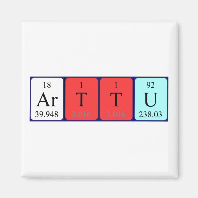 Arttu periodiskt bord namn magnet (Framsidan)