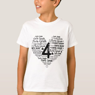 Arttypografi för Back to school vid fjärde Klass T Shirt
